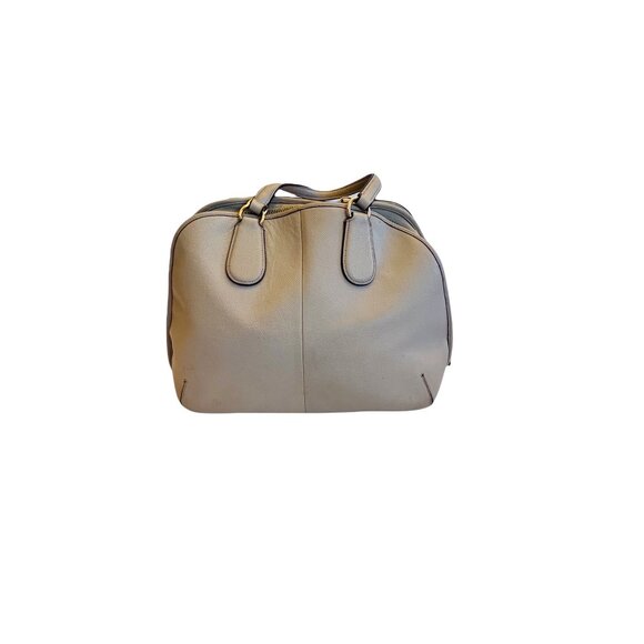 Coach Beige Crossgrain Leather Street Prince Satchel Top Handles 14 in X 11 in - Picture 2 of 14